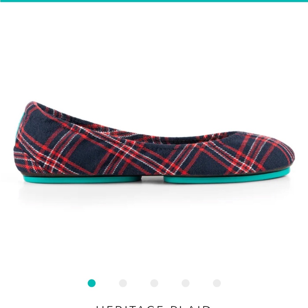 Tieks Navy and Red Plaid Ballet Flats